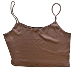 Spaghetti Strap Crop Top Brown Women's Medium‎